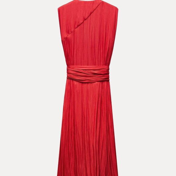 ZARA MIDI ZW COLLECTION SATIN DRESS - Picture 4 of 6